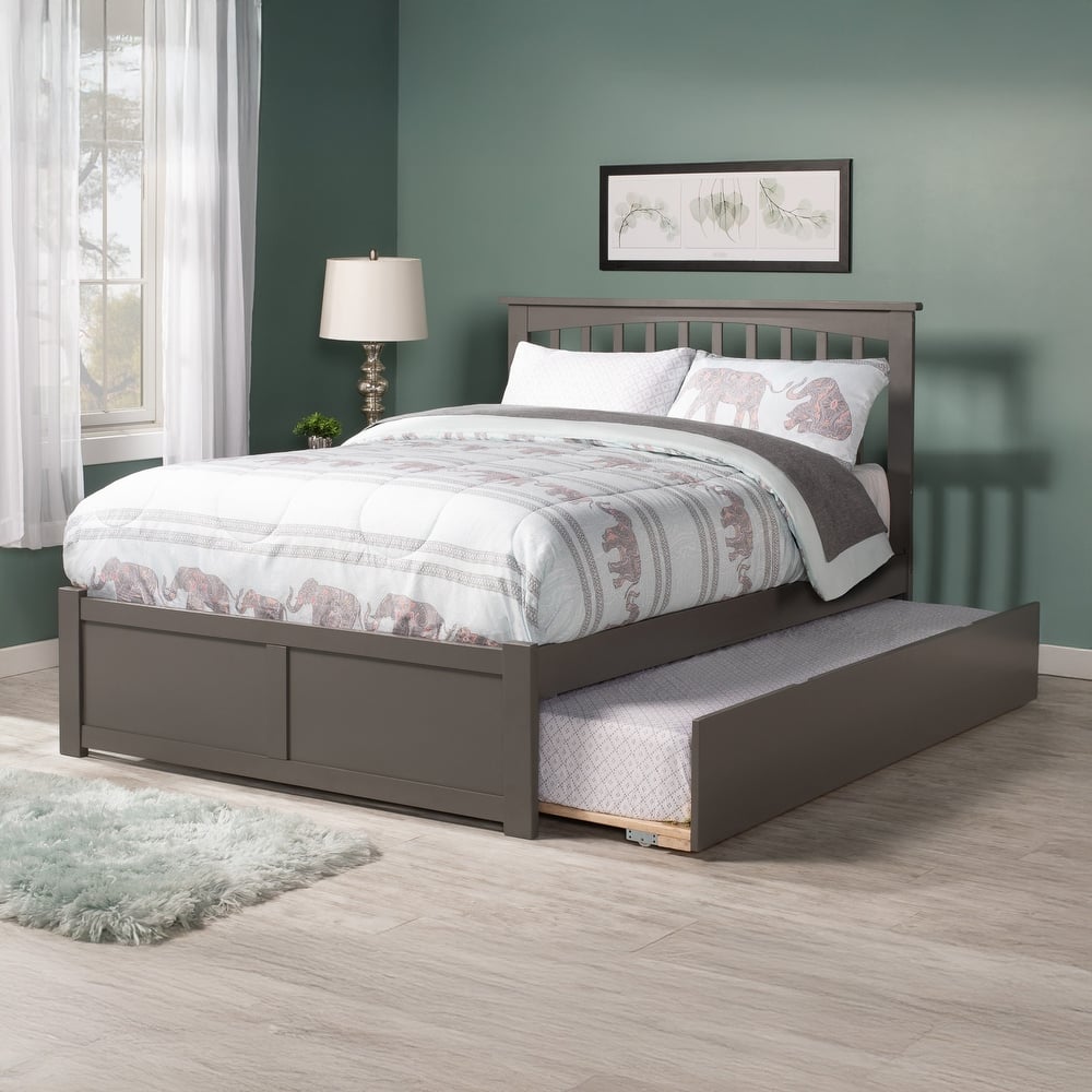 Mission Platform Bed with Footboard and Twin XL Trundle