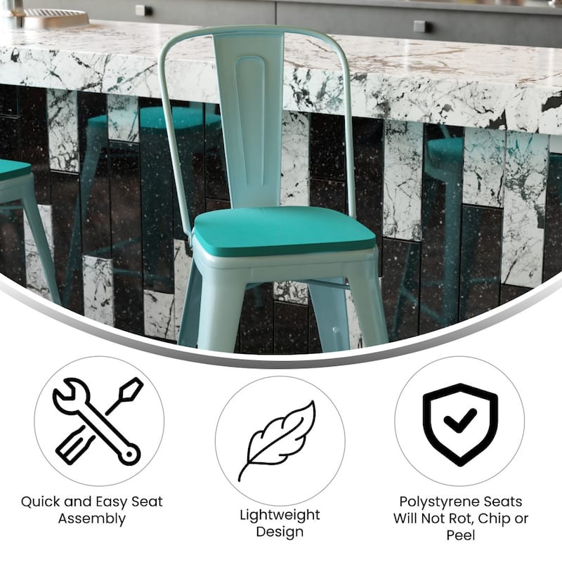 All-Weather Counter Height Stool with Poly Resin Seat