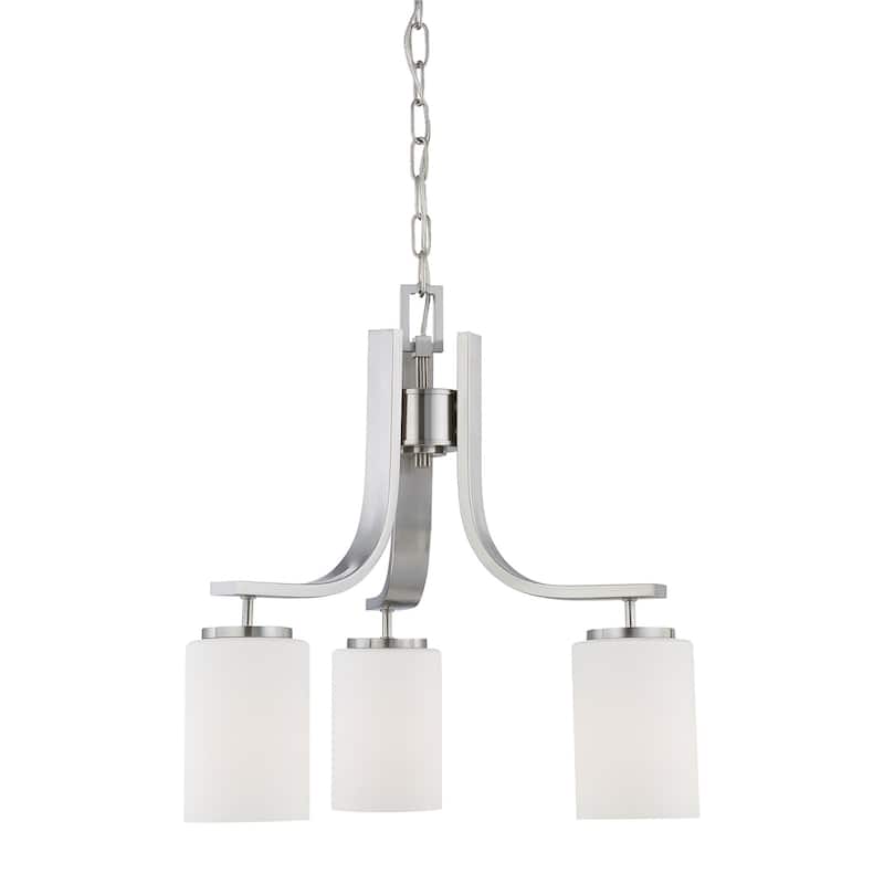Elk Home Pendenza Brushed Nickel With White Glass Chandelier