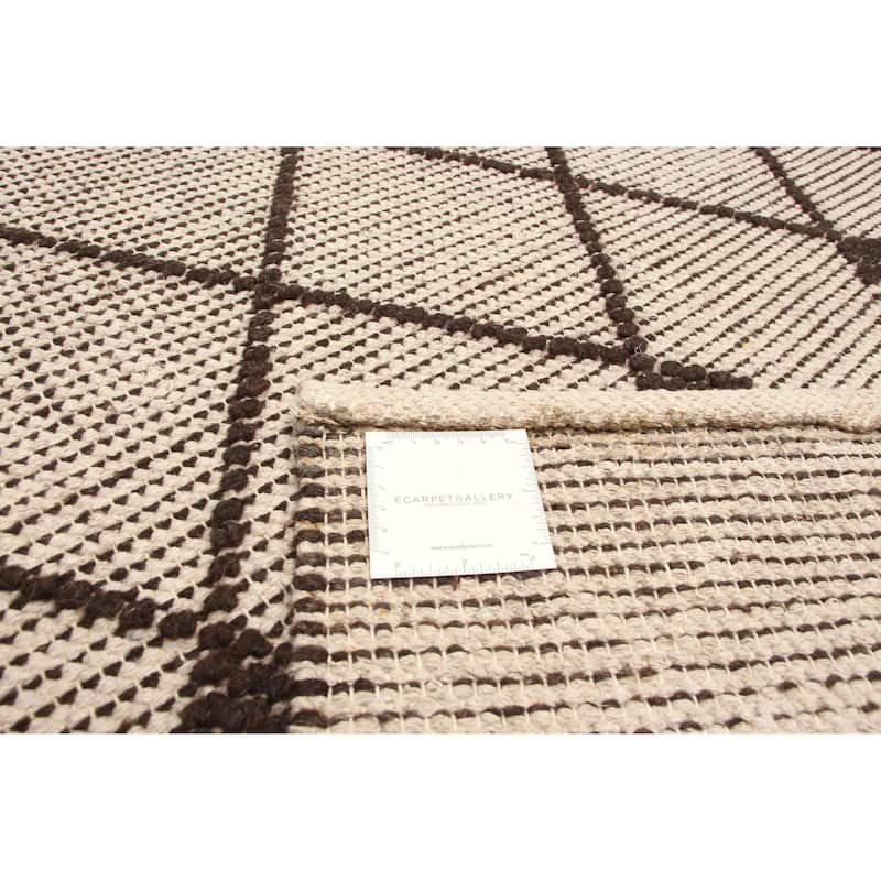 ECARPETGALLERY Braid weave Sienna Cream Wool Rug - 4'11 x 8'0