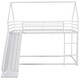 preview thumbnail 10 of 11, Industrial Playhouse Design Twin over Twin Metal Bunk Bed with Convertible Ladder and Slide,Solid Metal Frame