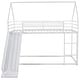 preview thumbnail 25 of 26, Modern Black Twin Over Twin House Bunk Bed With Convertible Ladder and Slide