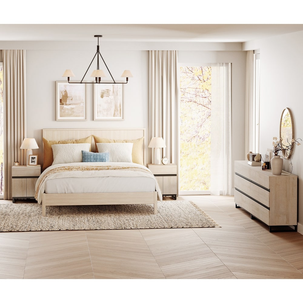 3-Piece Dresser And Nightstand Set,Dresser With 12 Drawers, 2 Nightstand for Bedroom, Bedroom Furniture Set