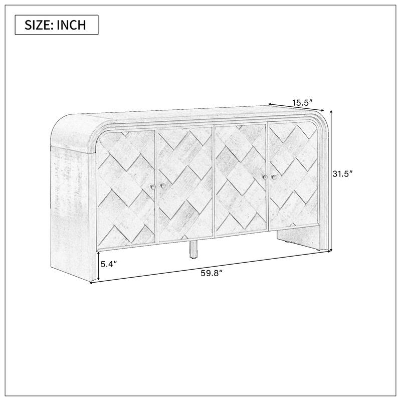 Luxury Multi-Functional MDF Sideboard for Hallways