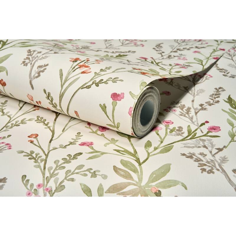 Chesapeake Laverne Green Wildflowers Wallpaper