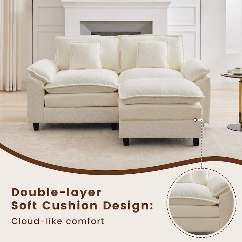 Modular Chenille Sectional Sofa with Ottomans, Deep Seat, Wide Padded Armrests, 2-Seat / 3-Seat / 4-Seat Options