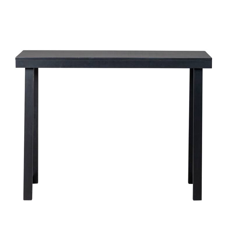 Narrow Solid Pine Wood Entryway Console Table for Small Space Living Room Furniture Decor - 43.3 - Black