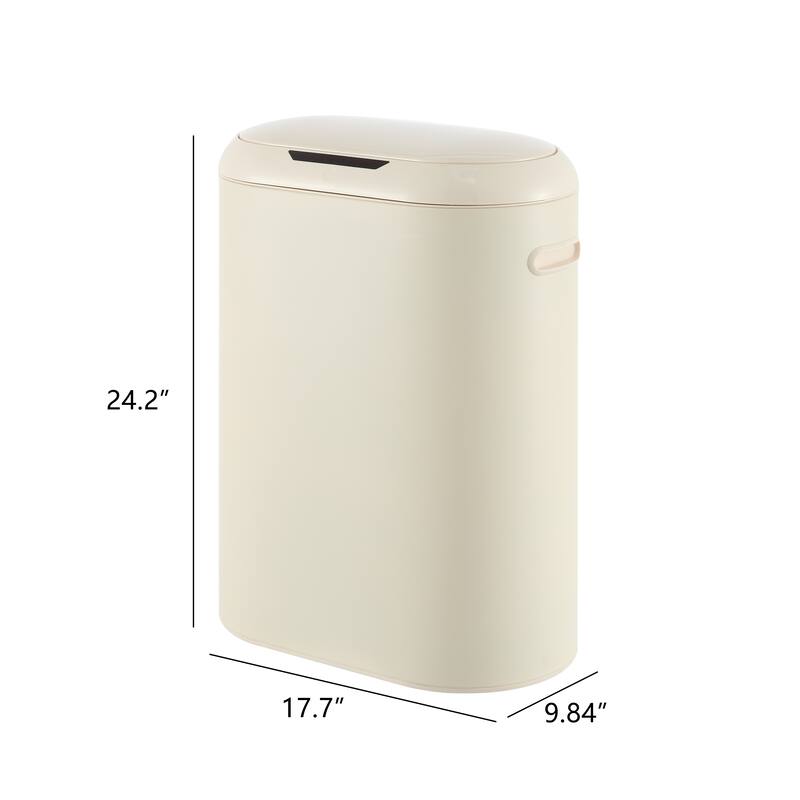 happimess Robo Kitchen 13.2-Gallon Slim Oval Motion Sensor Touchless Trash Can with Touch Mode