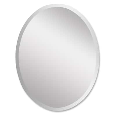Uttermost Oval 28" X 22" Frameless Beveled Edge Vanity Bathroom Wall