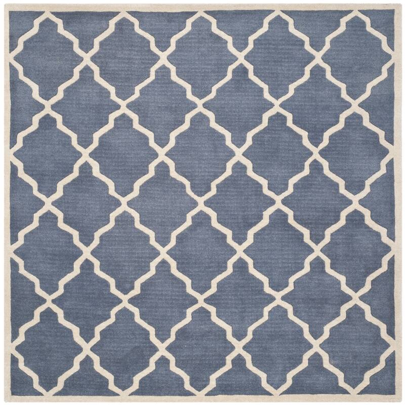 SAFAVIEH Handmade Chatham Nhuong Modern Moroccan Wool Rug - 5' Square - Grey