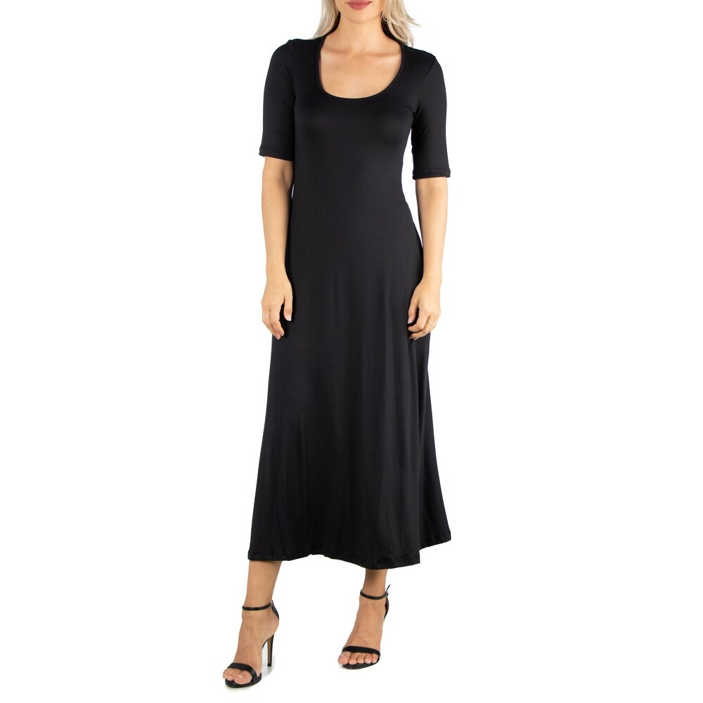 three quarter length sleeve dresses casual