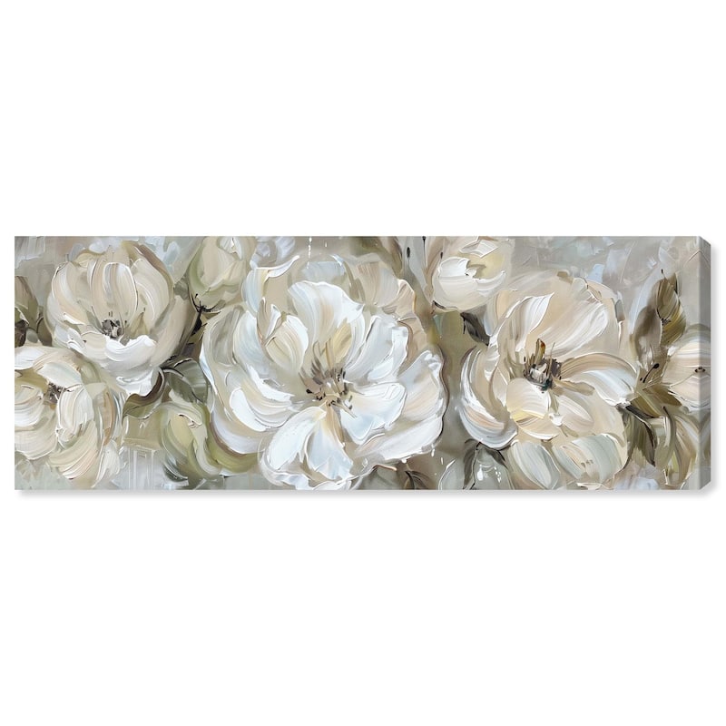 Floral in Sage Panoramic Canvas by Art Remedy, Gallery Wrapped - 54" x 20"