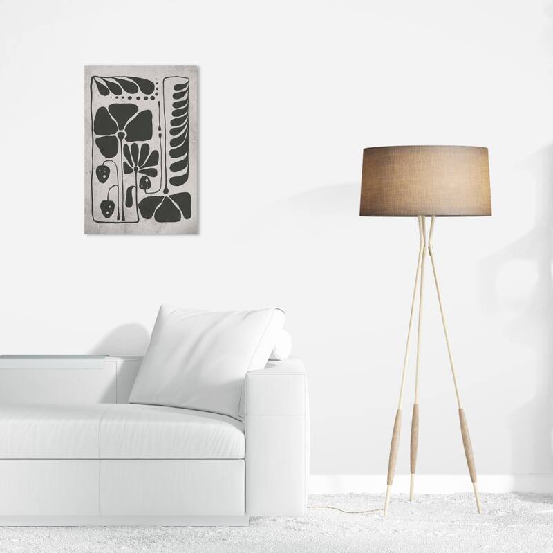 Wynwood Studio Canvas Floral and Botanical Abstract Floral Black and Bohemian & Eclectic Wall Art Canvas Print - 24 x 16