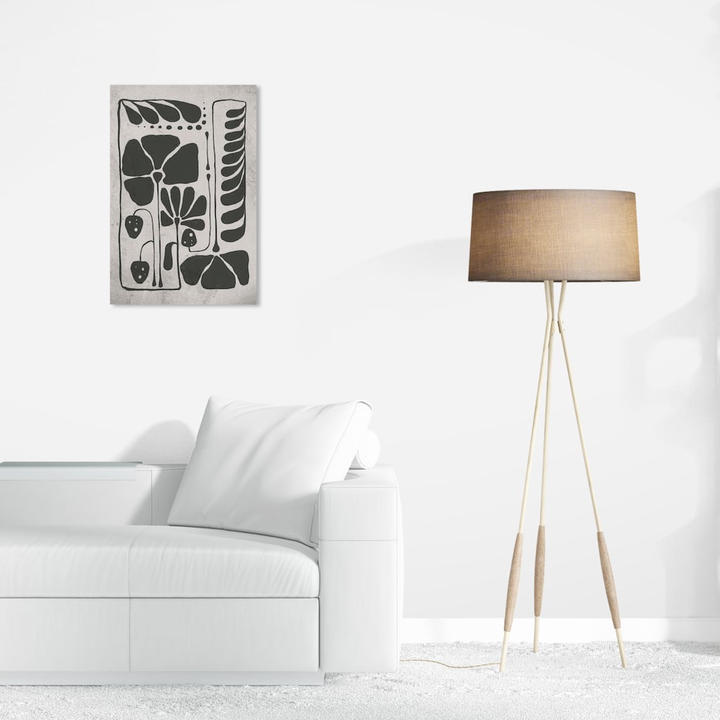 Wynwood Studio Canvas Floral and Botanical Abstract Floral Black and Bohemian & Eclectic Wall Art Canvas Print