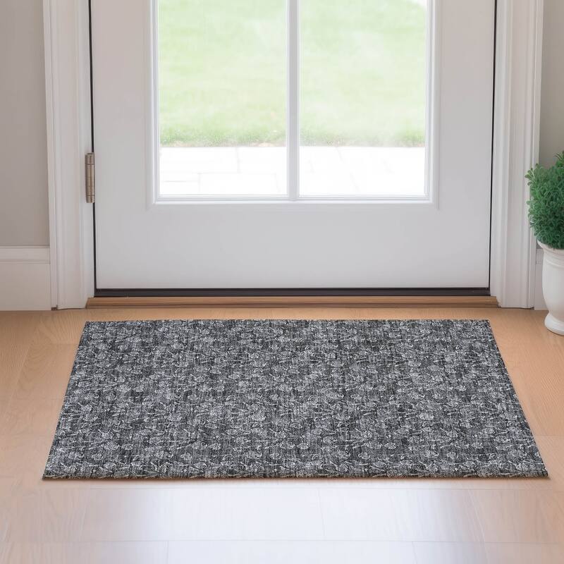 Premium Washable Super Soft Floral Contemporary Mayfield Rug - Gray - 1' 8" x 2' 6" - Rectangle
