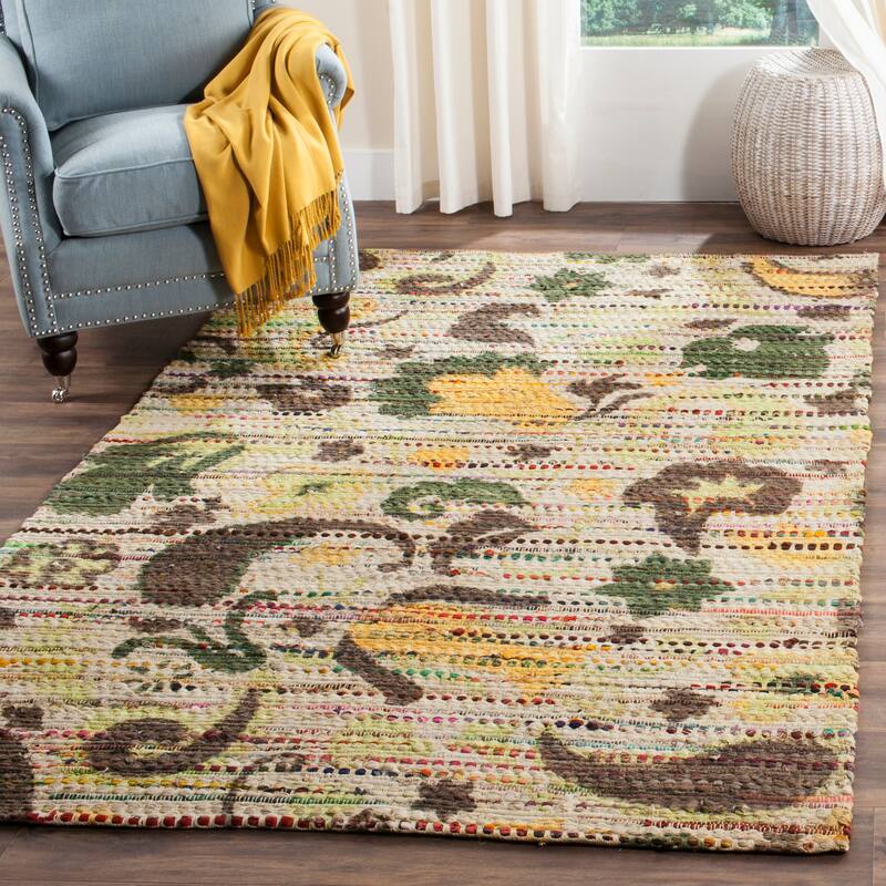 SAFAVIEH Handmade Cedar Brook Nare Modern Cotton Rug - 5' x 8' - Green/Multi