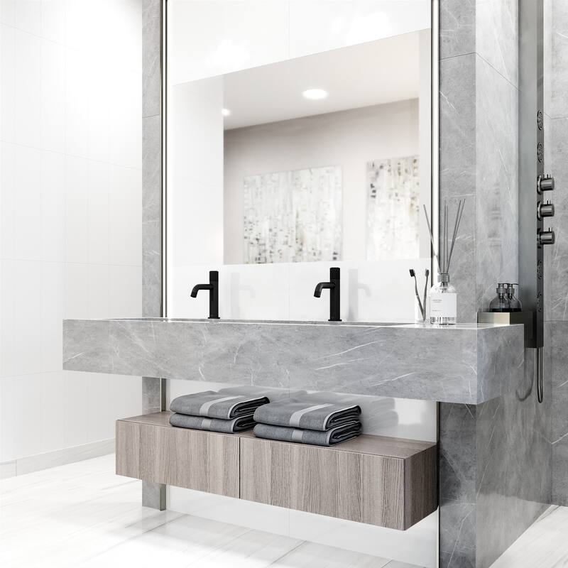 VIGO Apollo 8" H Button Operated Single Hole Bathroom Faucet