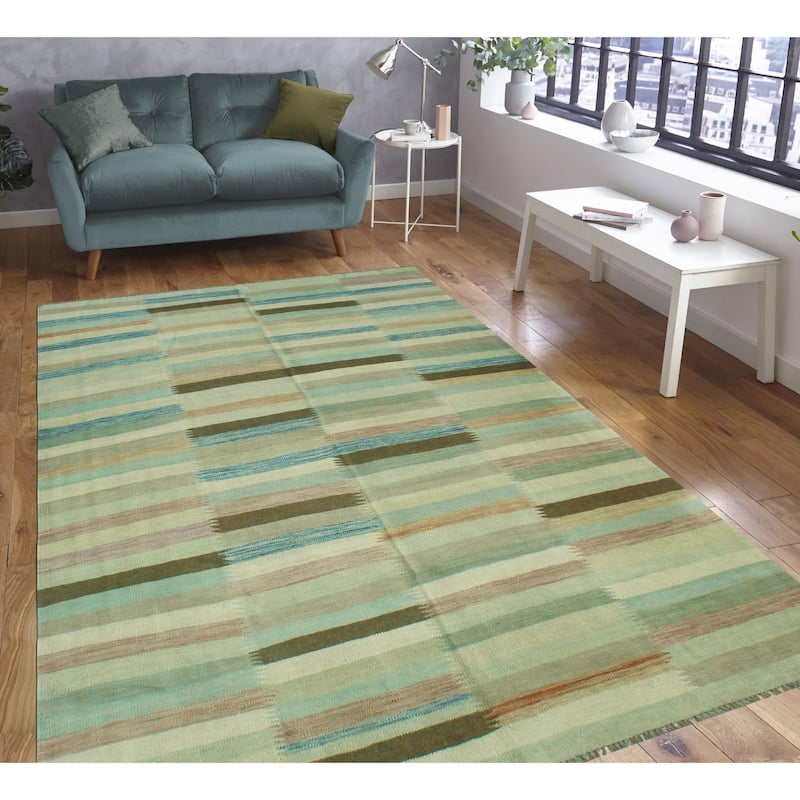 Noori Rug Sun Faded Flatweave Nezha Brown/Ivory Rug - 6'6" x 9'8"