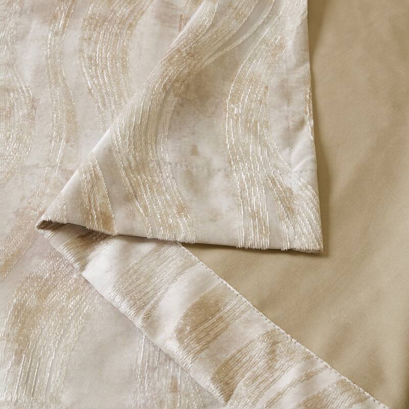 SunSmart Alastair Ivory Printed Jacquard Total Blackout Single Curtain Panel