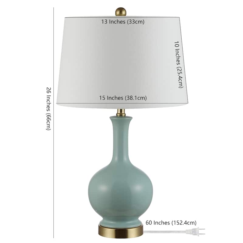 SAFAVIEH Lighting 26-inch Bowie Ceramic Table Lamp - 15" x 15" x 26"