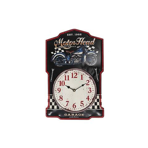 Metal Embossed Wall Clock (Motor Head - Parts & Services)