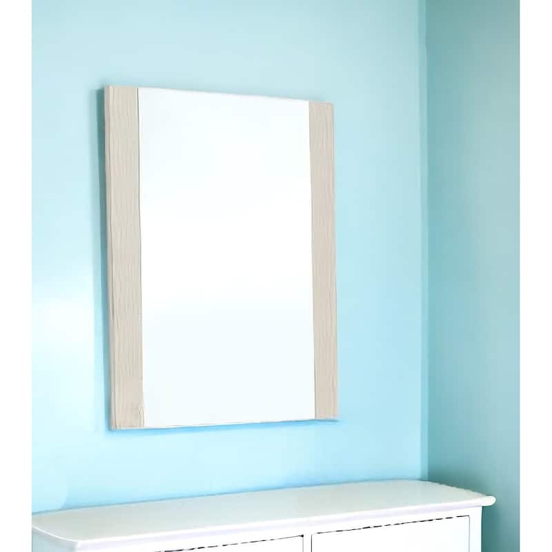 HomeRoots 41" Beige Wood Framed Mounted Dresser Mirror - Beige