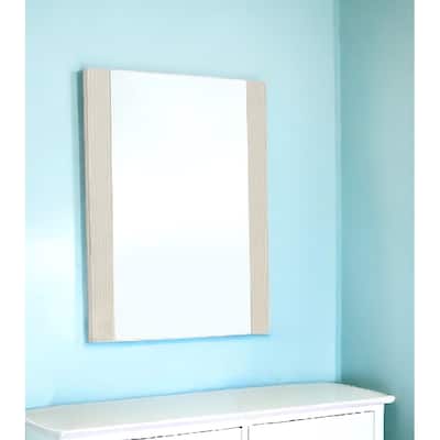 HomeRoots 41" Beige Wood Framed Mounted Dresser Mirror