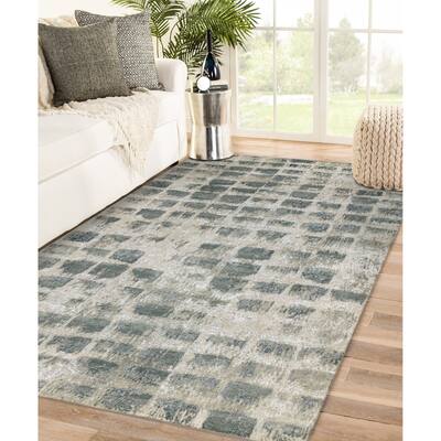 Magi Delilah Contemporary Abstract Hand-Knotted Wool Blend Area Rug