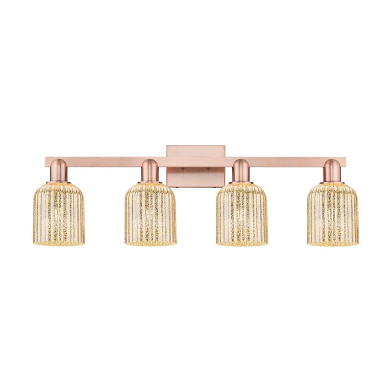 Innovations Lighting 716-4W-11-32 Bridal Veil Vanity Bridal Veil 4 - Antique Copper / Mercury
