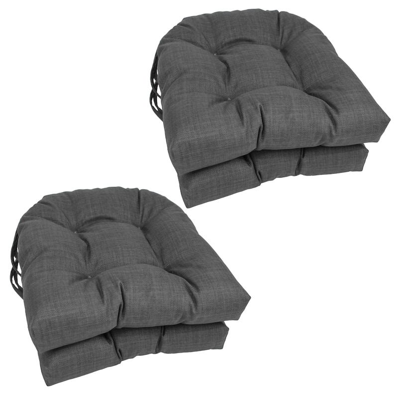 16-inch U-Shaped Indoor/Outdoor Chair Cushions (Set of 4) - 16" x 16" - Cool Grey