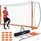 preview thumbnail 11 of 15, 12x6ft Portable Haokelball Soccer Goal with 12 Cones, Agility Ladder, and Carry Bag for Backyard Orange