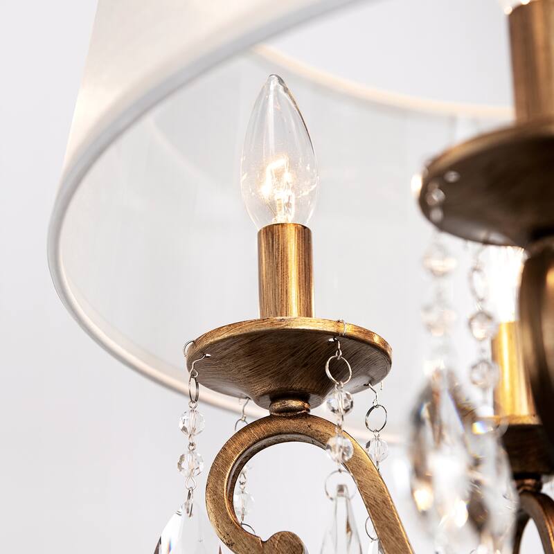 KAWOTI 6-Light Drum Glass Chandelier Pendant Lights