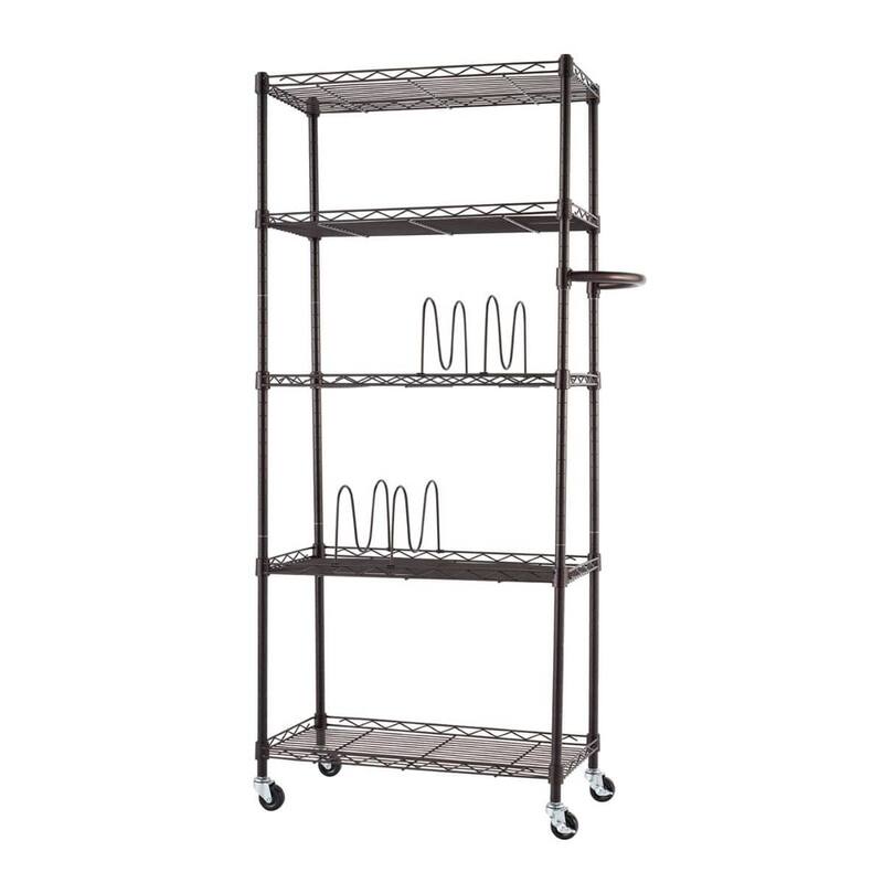 TRINITY BASICS® 5Tier 24x12x55.5 Pantry Rack w/ Wheels, NSF, Dark Bronze On Sale Bed Bath