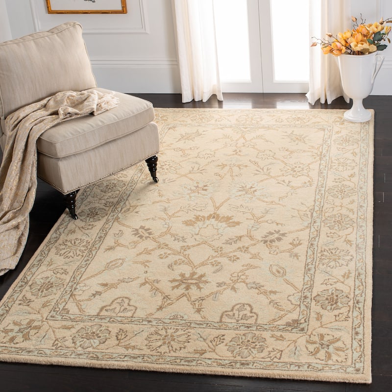 SAFAVIEH Handmade Wyndham Donjeta Modern Wool Rug - 4' x 6' - Light Gold/Light Gold