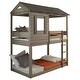 preview thumbnail 5 of 5, Twin Over Twin Bunk Bed with Built-in Ladder,Guardrails,Elegant Children Bed