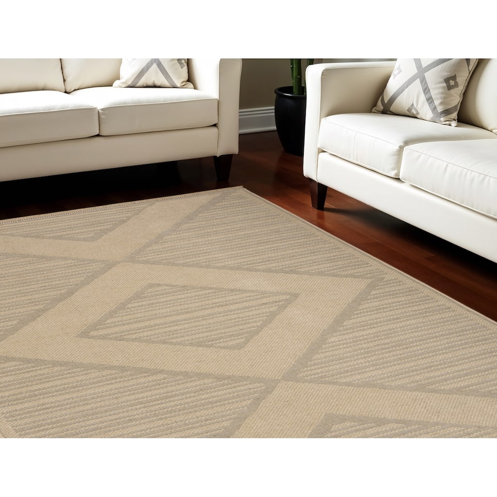 HomeRootsGeometric Modern Rectangle Area Rug - 118' X '94' X '0.25