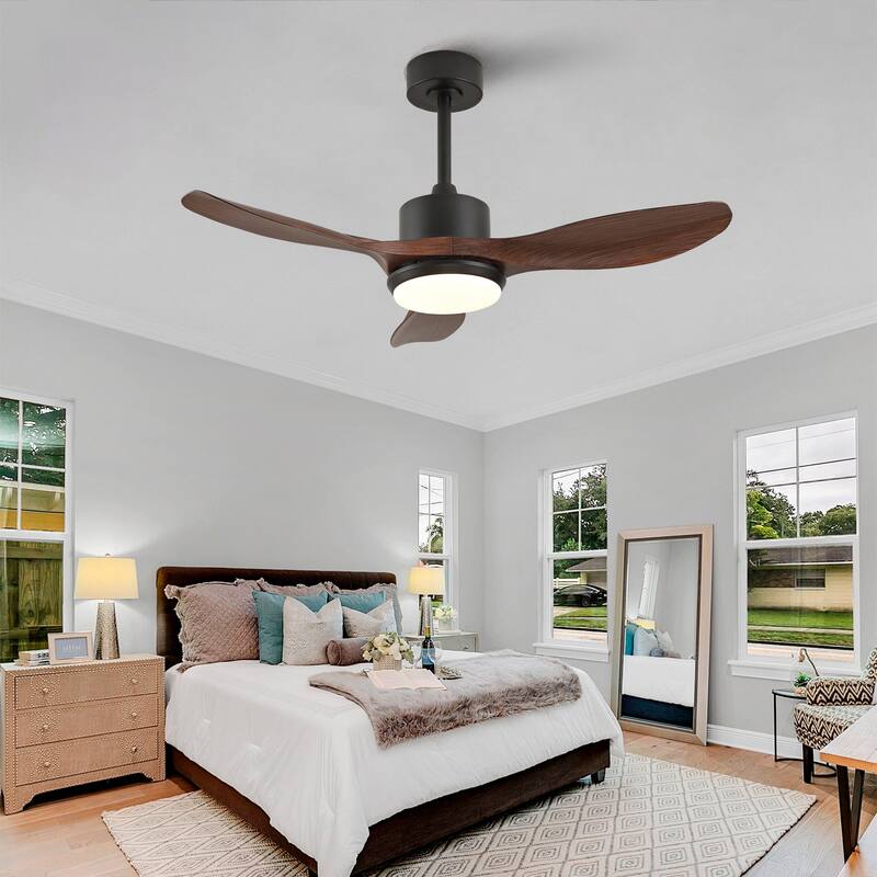 Sofucor 42/52 Inch Ceiling Fan With Light,3 ABS Blades Remote Control,Reversible DC Motor With Dimmable LED