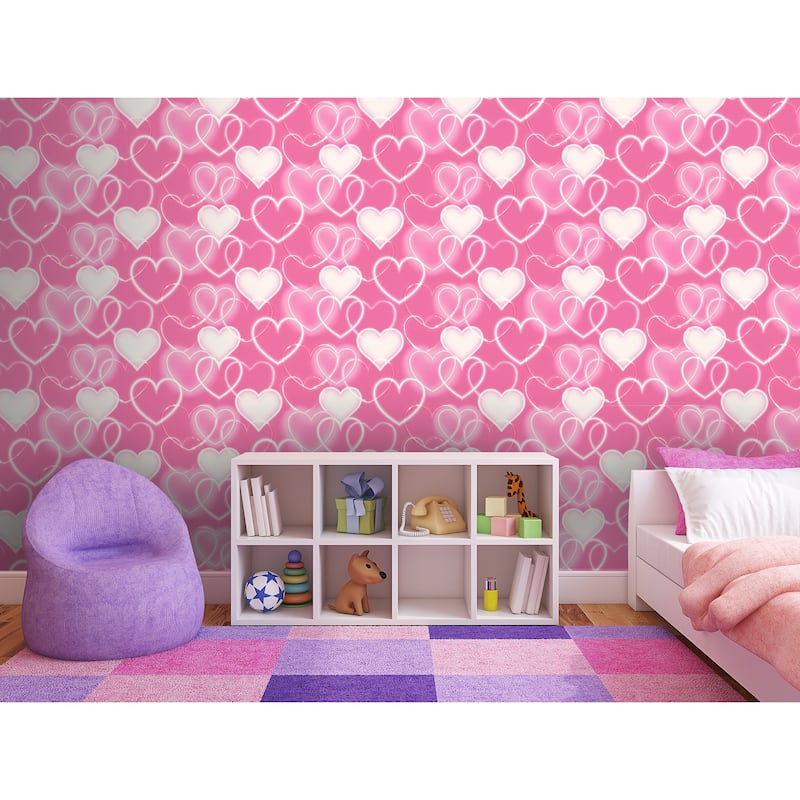 Arthouse Effie Pink Neon Heart Wallpaper