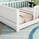 preview thumbnail 27 of 33, Twin Size Pine Wood Floor Platform Bed with Built-in Book Storage Rack and Fence