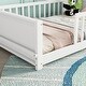 preview thumbnail 4 of 10, White Twin Size Pine Wood Floor Platform Bed with Fence