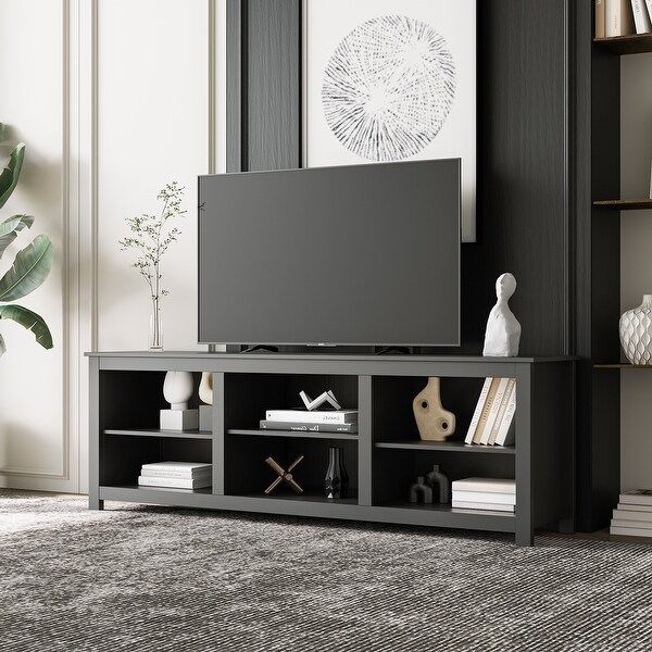 【ACME FURNITURE】 GRANDVIEW TV SHELF Cargo 73 Inch TV Console in Gunmetal Finish by Acme - 91885