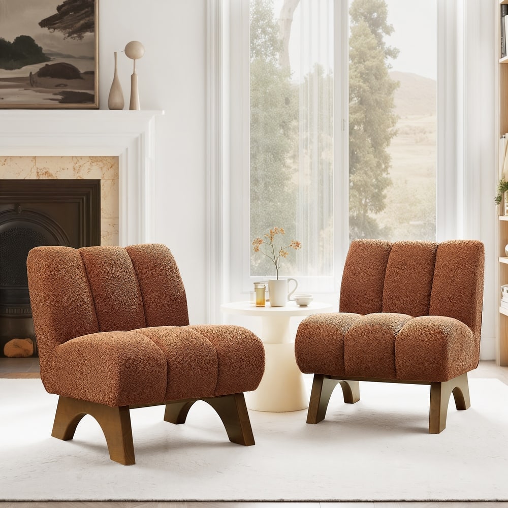 Art Leon Set of 2 Comfortable Armless Accent Chair Sectional