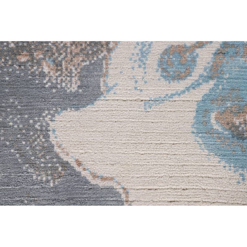 Modern Accent Rug Handmade Indian Wool Carpet - 2'8"x 4'9"