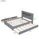 preview thumbnail 26 of 24, Queen Size Platform Bed with LED Headboard & 2 Drawers & Trundle