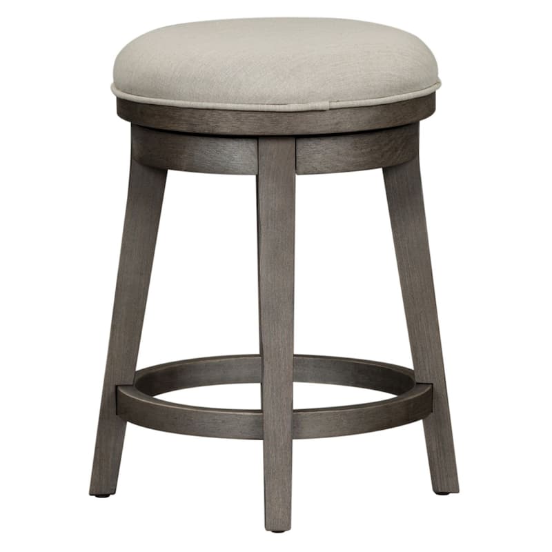 Modern Farmhouse Dusty Charcoal Distressed Console Swivel Stool