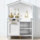 preview thumbnail 1 of 3, Pretend Play Wooden Farmhouse Kitchen Set w/ Storage, 5 Accessories