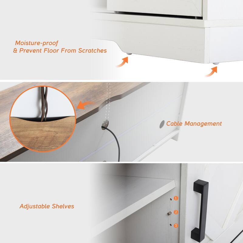 Farmhouse Sliding Barn Door TV Stand