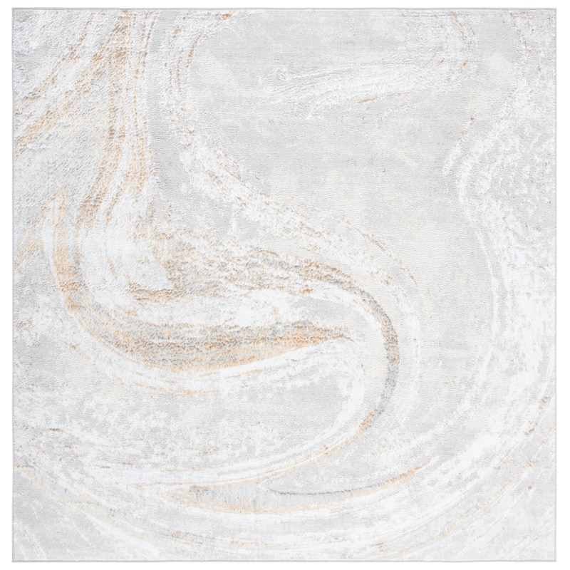 SAFAVIEH Orchard Efrat Modern Abstract Rug - 6'7" Square - Grey/Gold