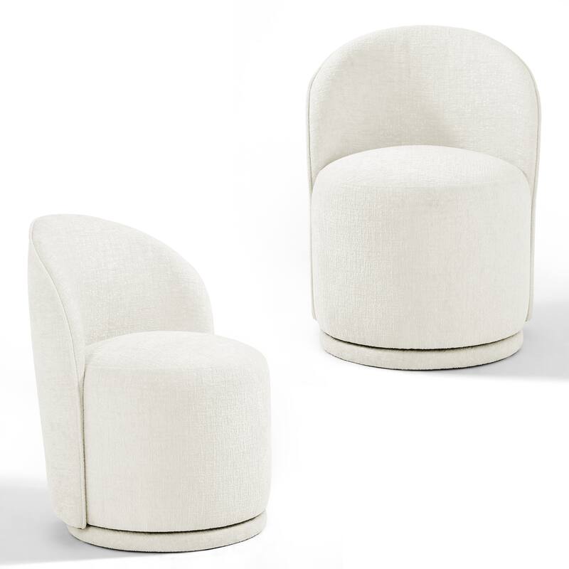 23" W Upholstered Swivel Side Chair for Dining Room Set of 2