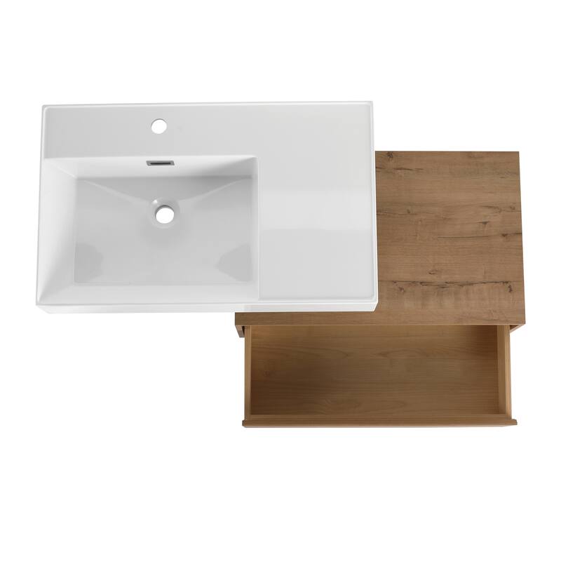 Malwee 30"/60" Floating Bathroom Vanity, Wall Mounted Bathroom Vanity with Single/Double Sink and Soft Close Drawers